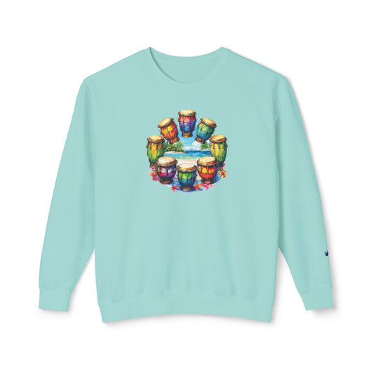 Bongos On The Beach Drum Circle | Unisex Lightweight Sweatshirt