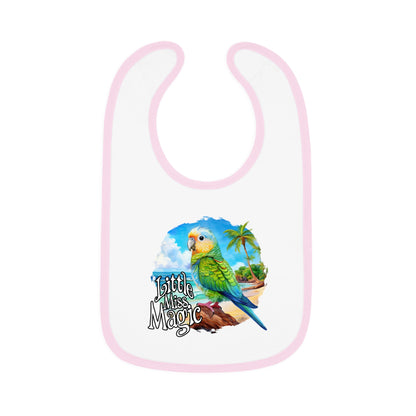 Little Miss Magic Baby Bib | With Cute Parakeet Art