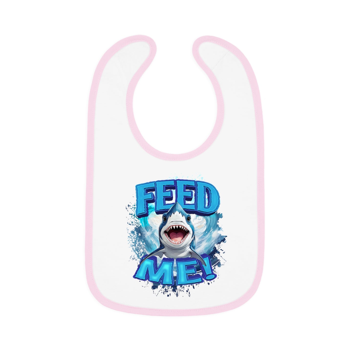 FEED ME! Baby Bib With Cute Baby Shark Design.