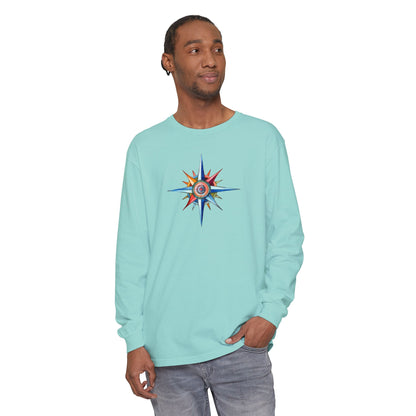 Crazy ParrotHead Long Sleeve T-Shirt - Compass on Front