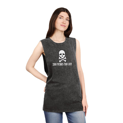 Jolly Roger Pirate - Unisex Stonewash Pirate Themed Tank Top 🏴‍☠️