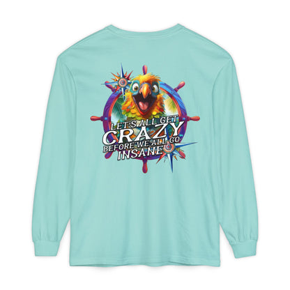 Crazy ParrotHead Long Sleeve T-Shirt - Compass on Front