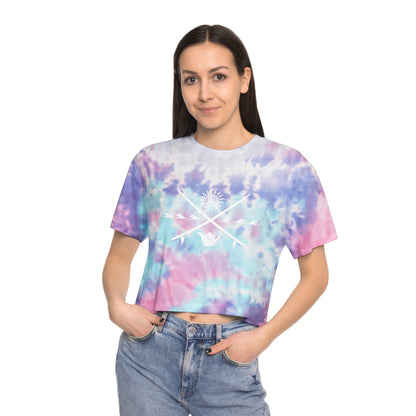 Women's Tie-Dye Crop Tee | Sun Shaka Crossed Surfboards