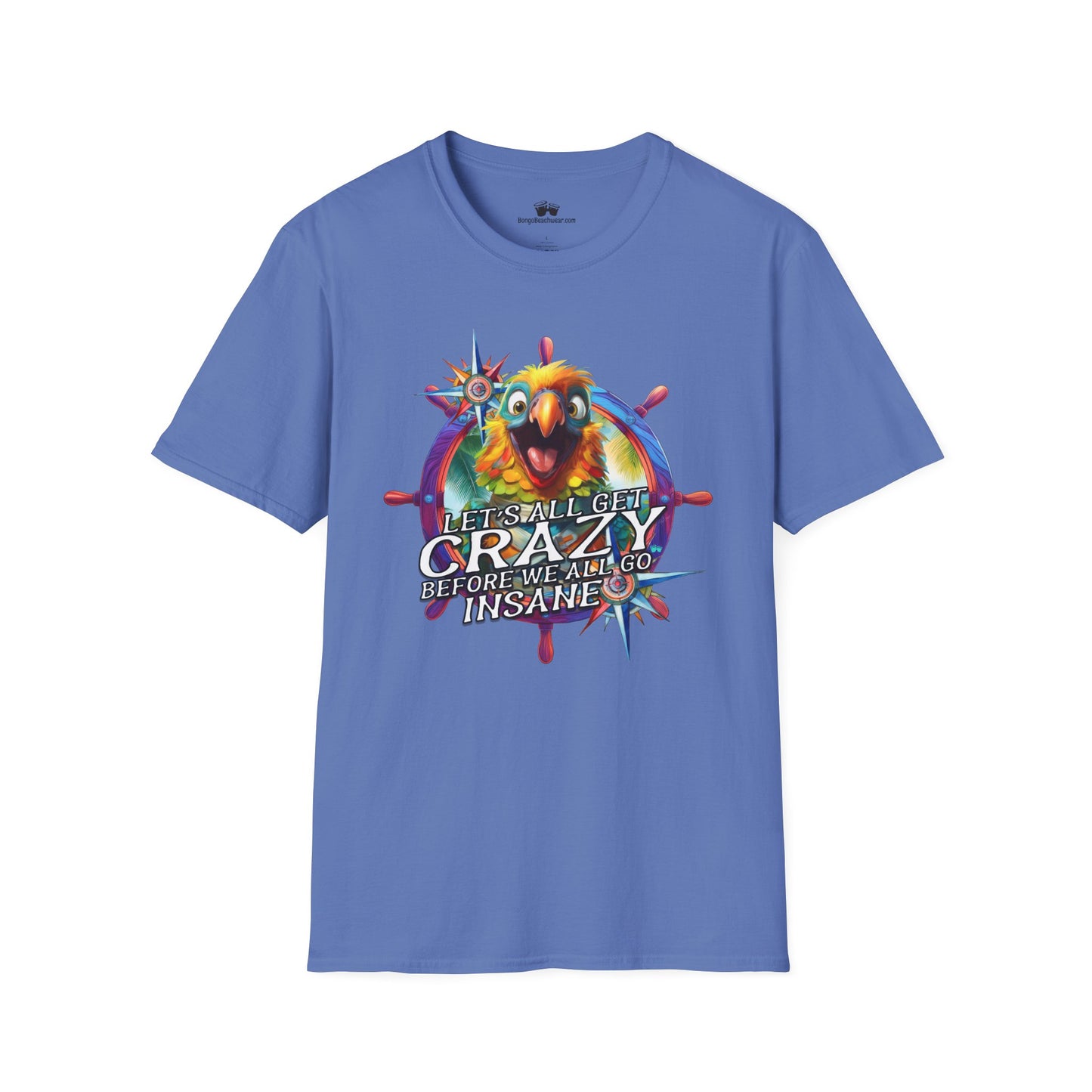 Crazy ParrotHead  | Unisex Softstyle T-Shirts In Tropical Colors