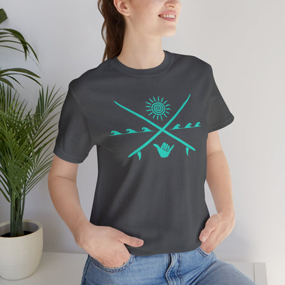 Beachy | Bella+Canvas |  Classic Crossed Boards Shaka | T-Shirt