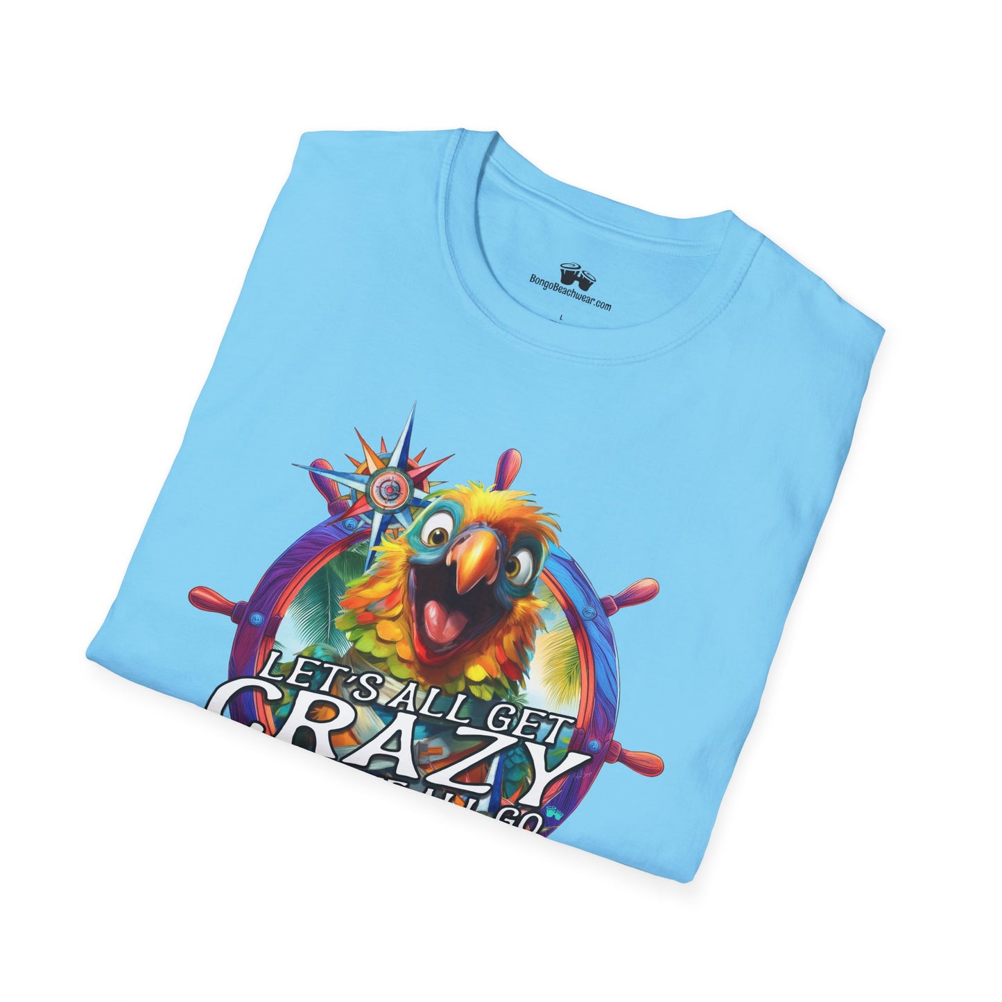 Crazy ParrotHead  | Unisex Softstyle T-Shirts In Tropical Colors