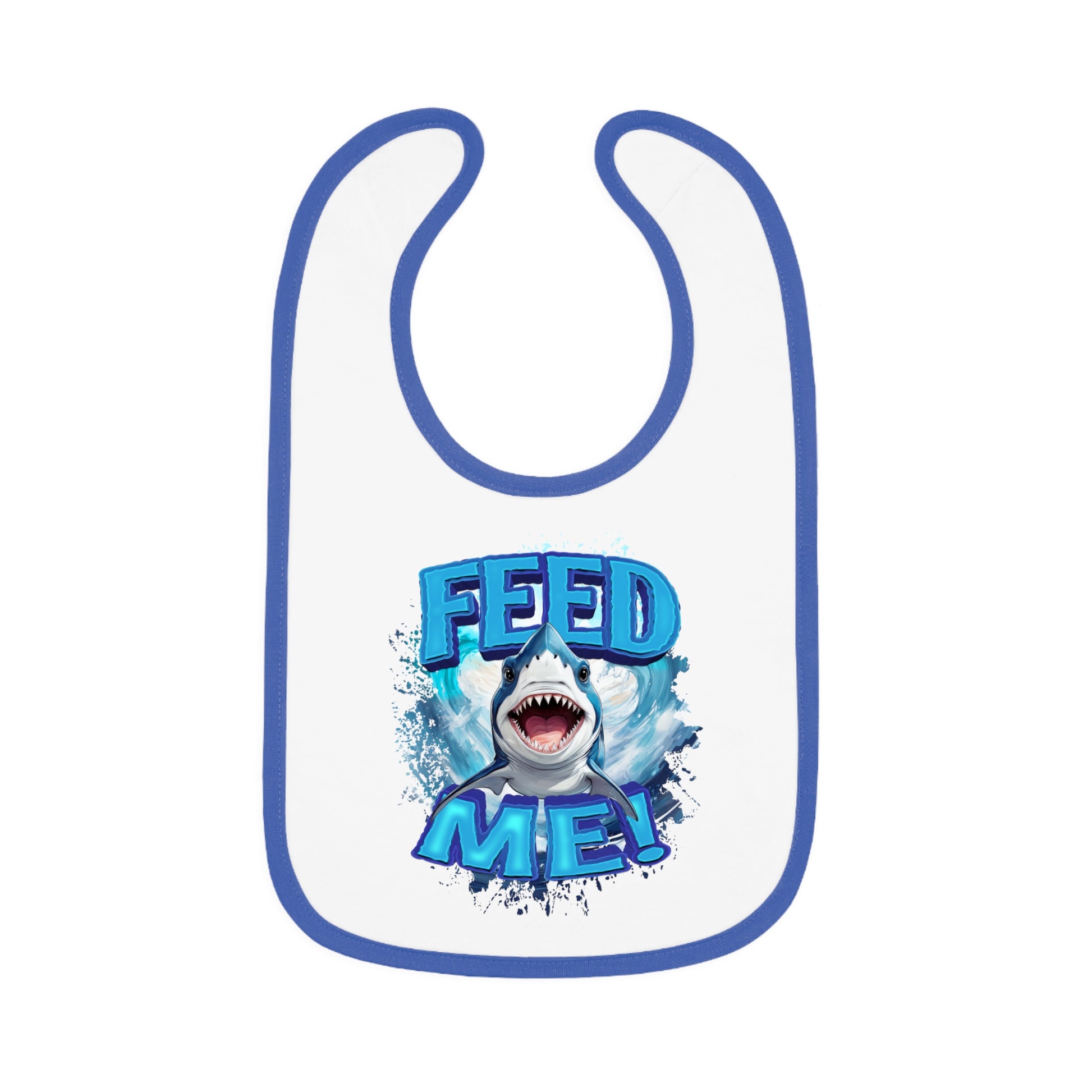 FEED ME! Baby Bib With Cute Baby Shark Design.