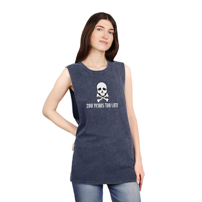 Jolly Roger Pirate - Unisex Stonewash Pirate Themed Tank Top 🏴‍☠️