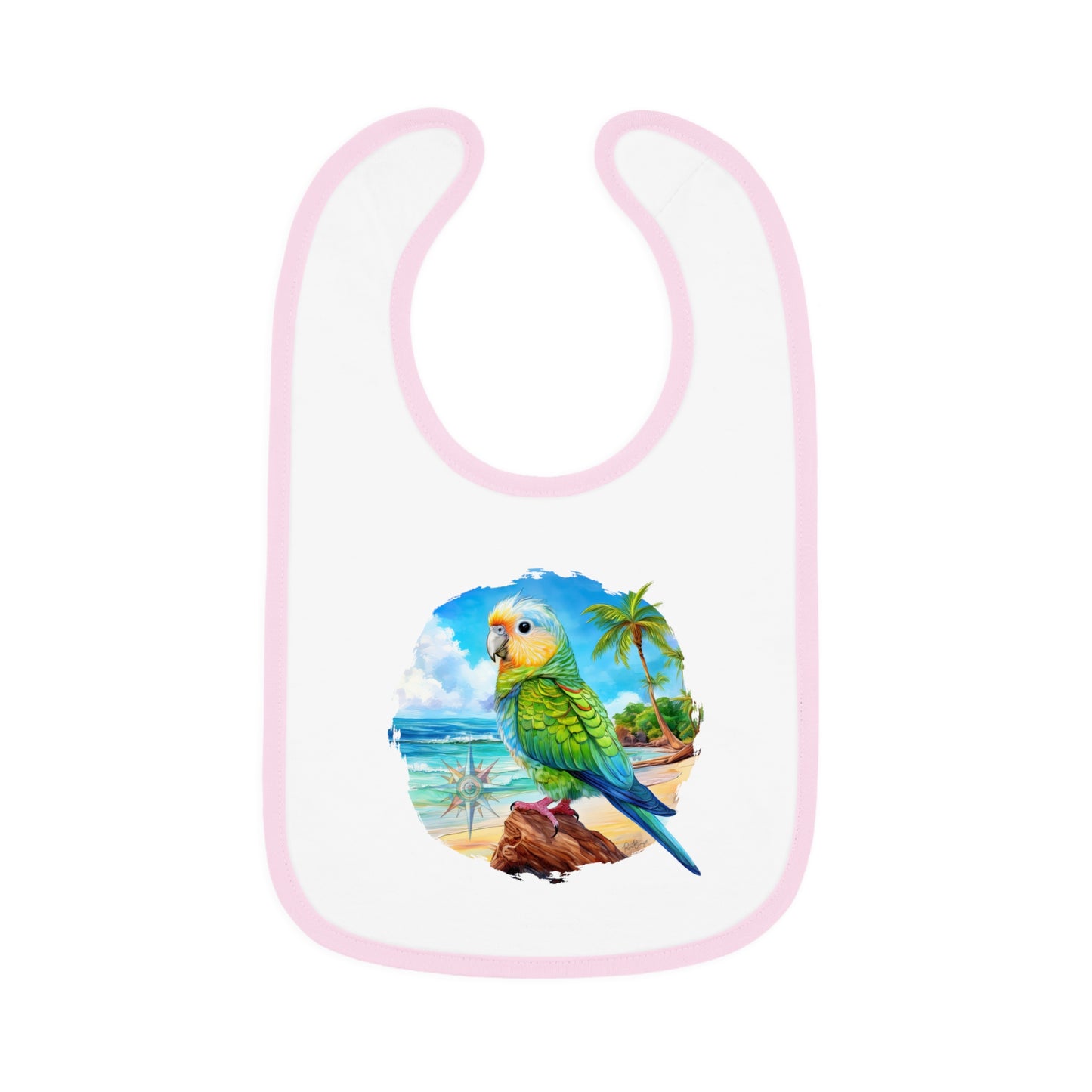 Cute Parakeet Art Baby Bib