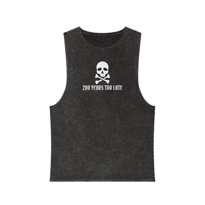 Jolly Roger Pirate - Unisex Stonewash Pirate Themed Tank Top 🏴‍☠️