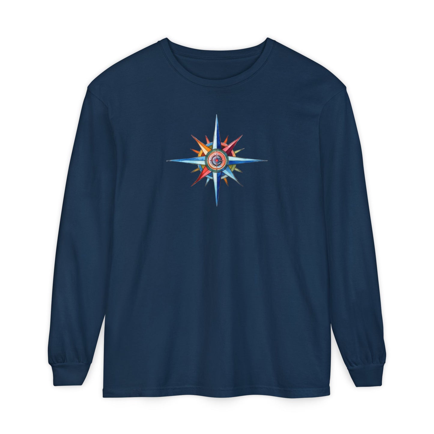 Crazy ParrotHead Long Sleeve T-Shirt - Compass on Front