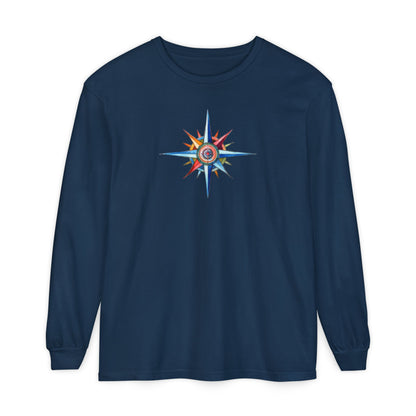 Crazy ParrotHead Long Sleeve T-Shirt - Compass on Front