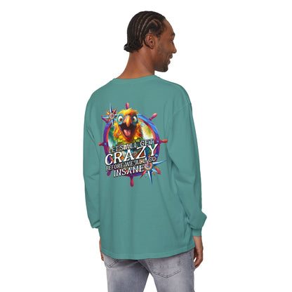 Crazy ParrotHead Long Sleeve T-Shirt - Compass on Front