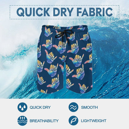 Men's Beach Shorts with Pockets | Shaka Pattern