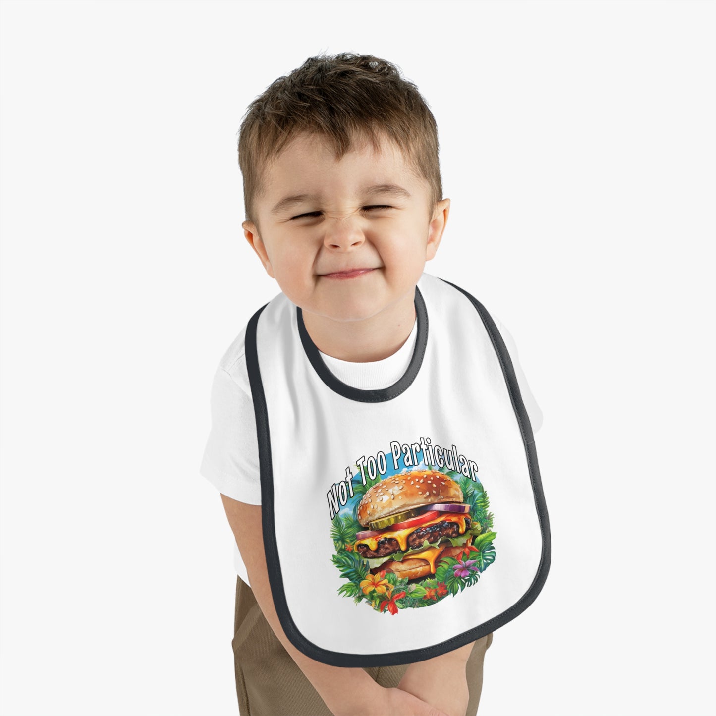 Baby Bib - Cheeseburger in Paradise Design