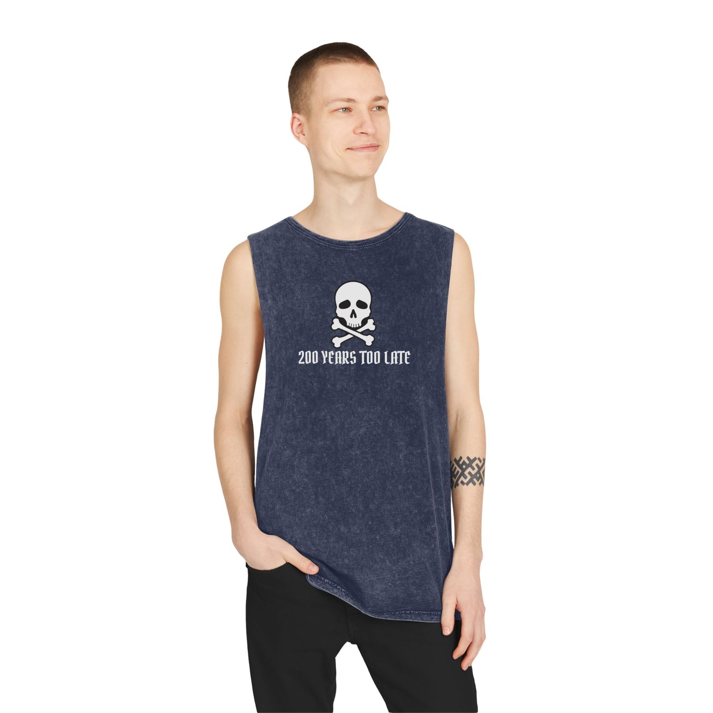 Jolly Roger Pirate - Unisex Stonewash Pirate Themed Tank Top 🏴‍☠️