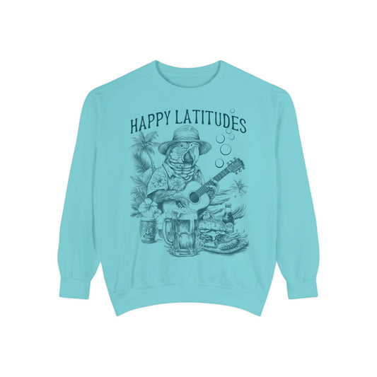 ParrotHead Sweatshirt with Guitar and Cheeseburger Design