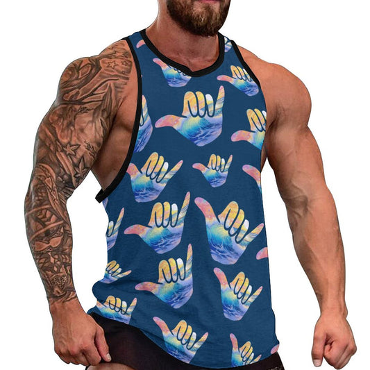 Men's Next Level Tank Top | Shaka Pattern