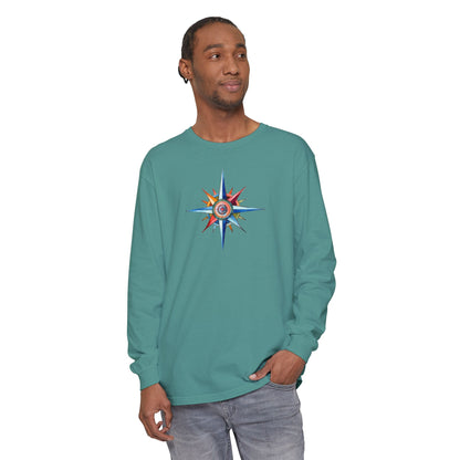 Crazy ParrotHead Long Sleeve T-Shirt - Compass on Front