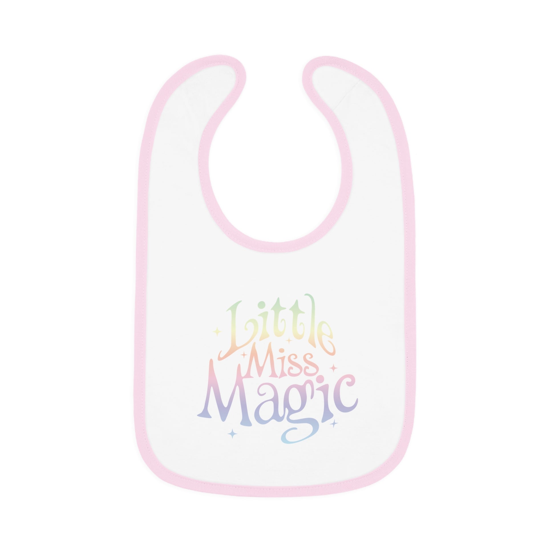 Little Miss Magic Baby Bib with fun pastel lettering