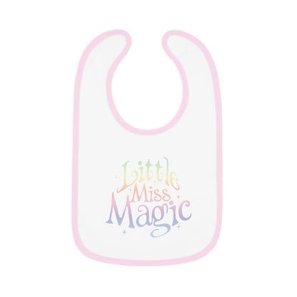 Little Miss Magic Baby Bib with fun pastel lettering