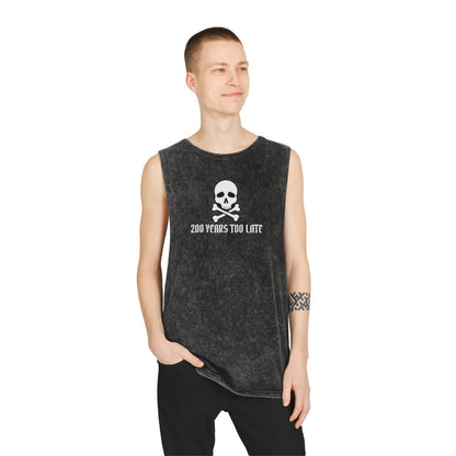 Jolly Roger Pirate - Unisex Stonewash Pirate Themed Tank Top 🏴‍☠️