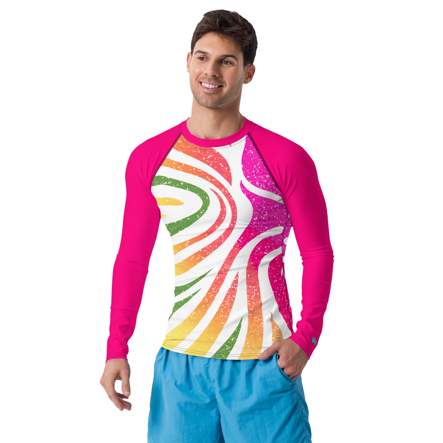 Rash Guards & Swim Shirts Men's Rash Guard | Abstract Coral Pattern | UPF 50+