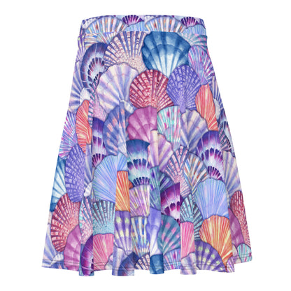 Skater Skirt With Colorful Seashell Pattern