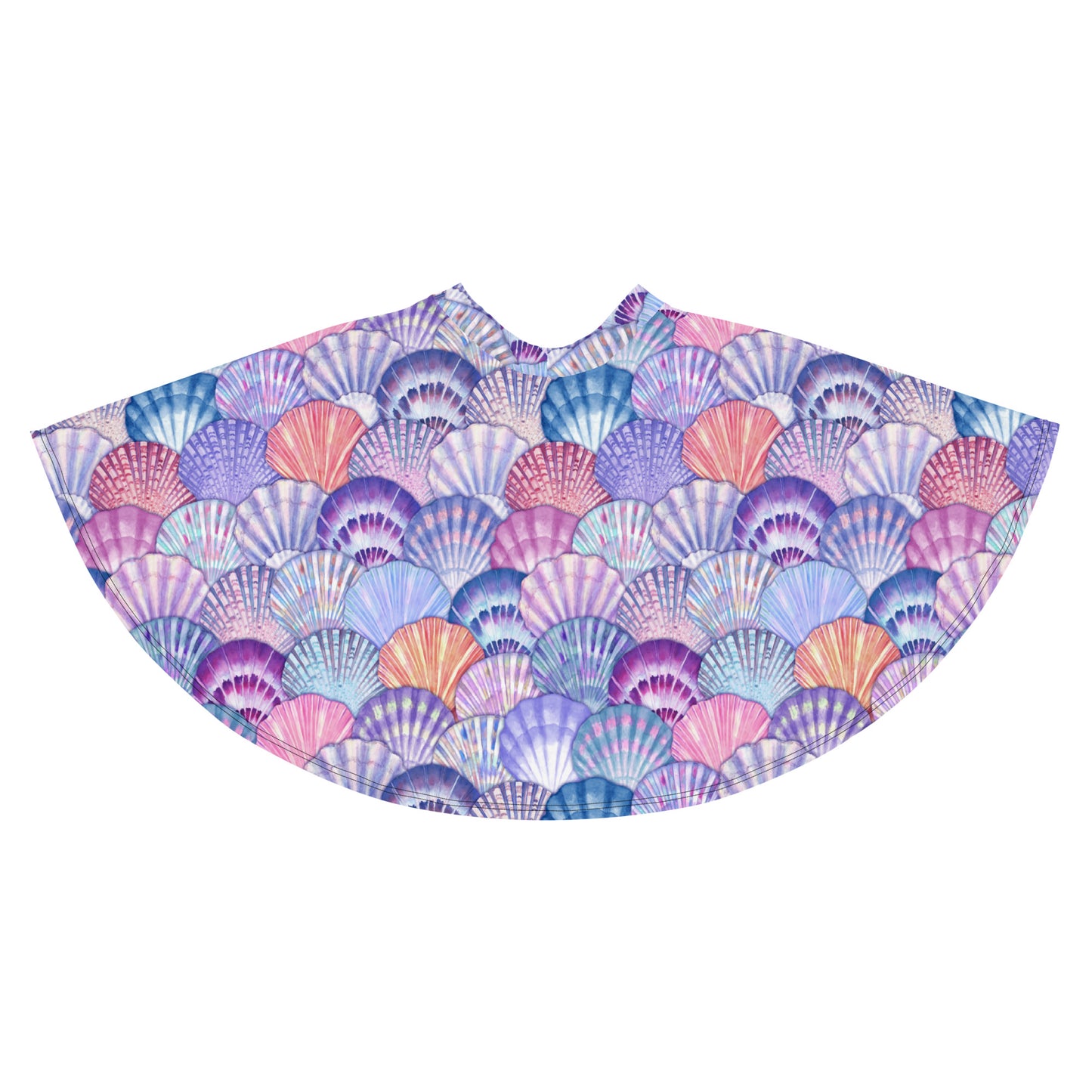 Skater Skirt With Colorful Seashell Pattern