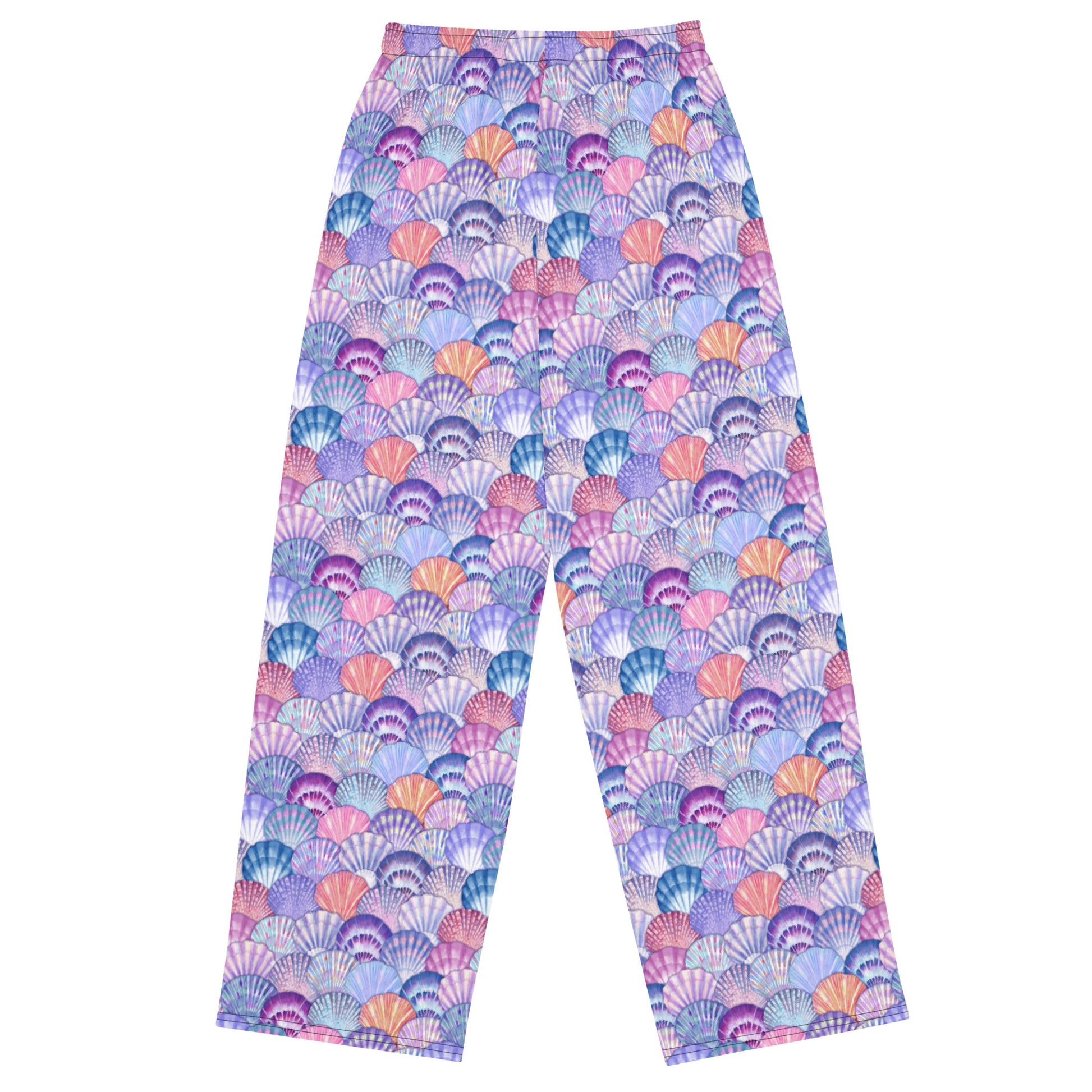 Unisex wide-leg pants with Colorful Shell Pattern