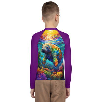 Rash Guards & Swim Shirts Teen/Youth Rash Guard | Sunrise Manatee | UPF 50+