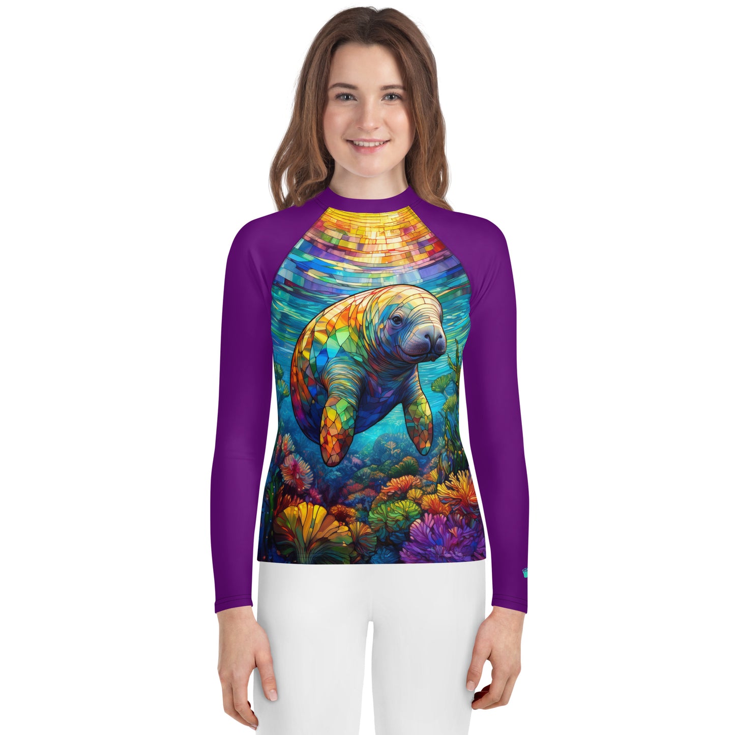 Rash Guards & Swim Shirts Teen/Youth Rash Guard | Sunrise Manatee | UPF 50+