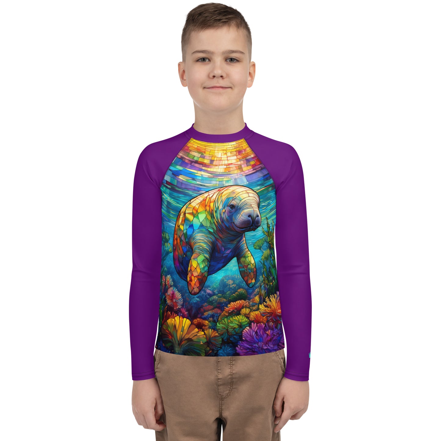 Rash Guards & Swim Shirts Teen/Youth Rash Guard | Sunrise Manatee | UPF 50+