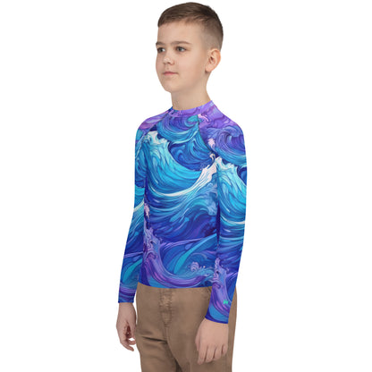 Rash Guards & Swim Shirts Teen/Youth UPF 50+ Rash Guard | Painted Waves