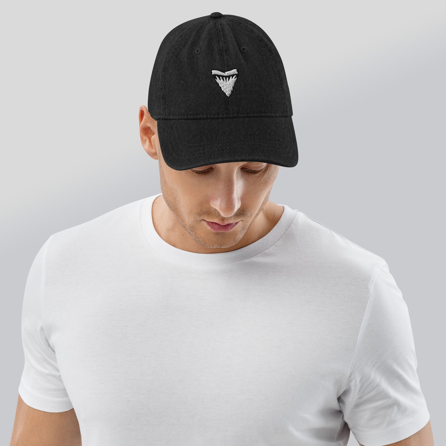 Denim Hat | Embroidered Shark Tooth