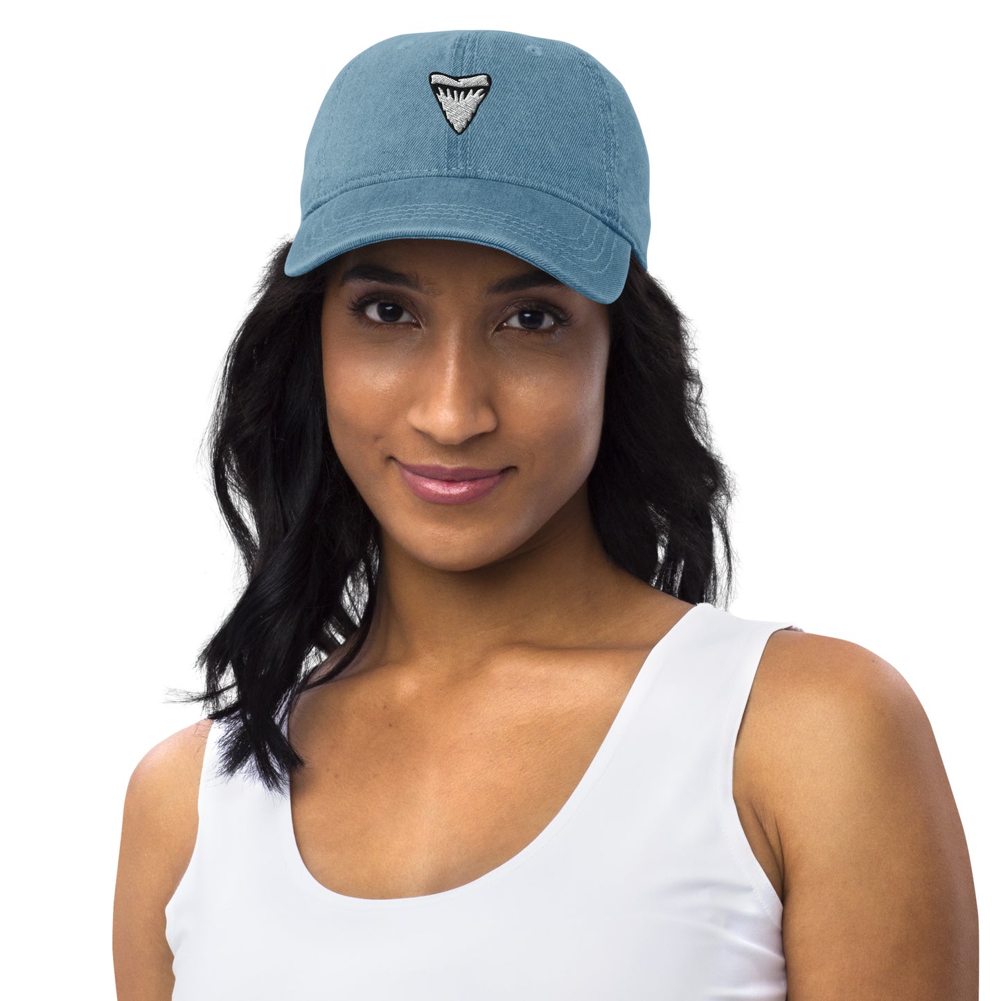 Denim Hat | Embroidered Shark Tooth