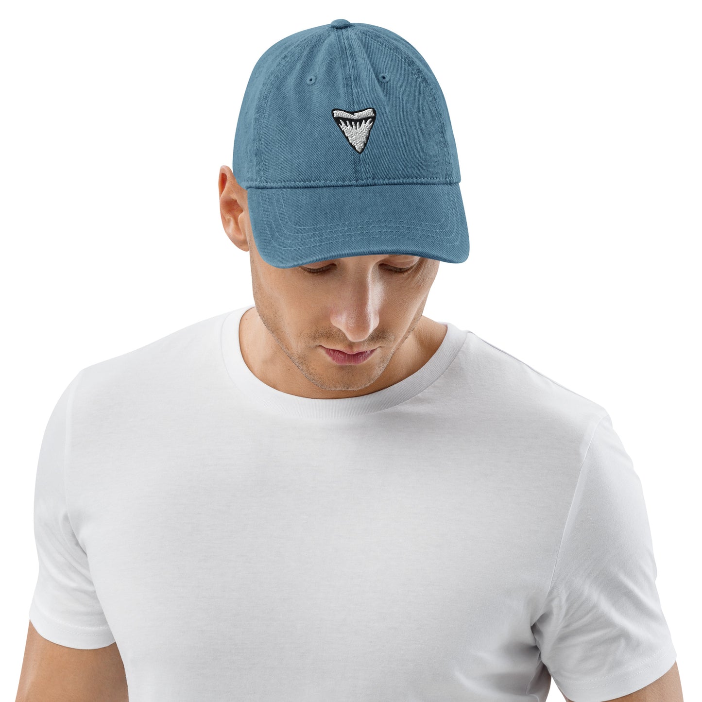 Denim Hat | Embroidered Shark Tooth