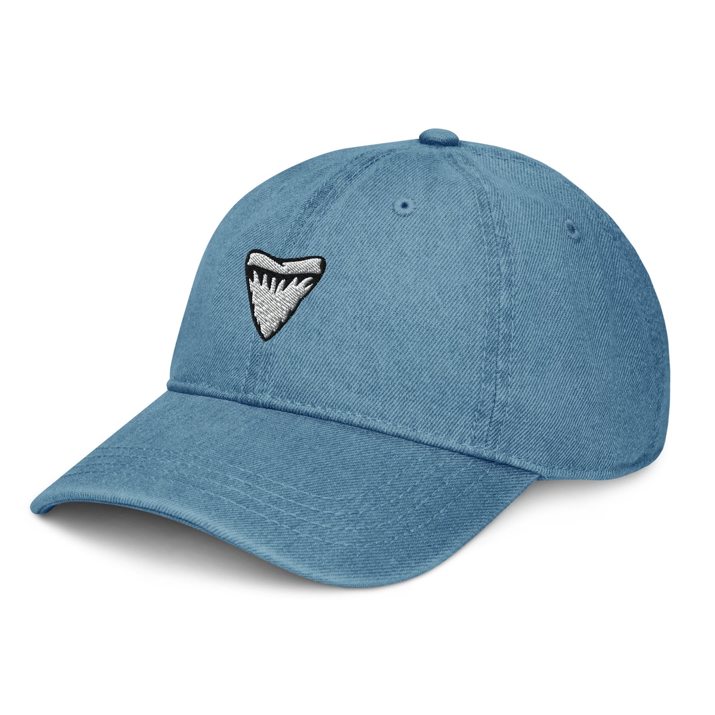 Denim Hat | Embroidered Shark Tooth