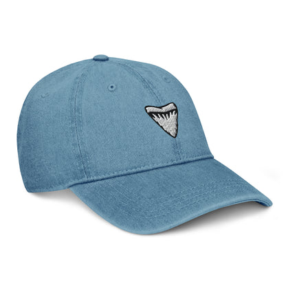 Denim Hat | Embroidered Shark Tooth