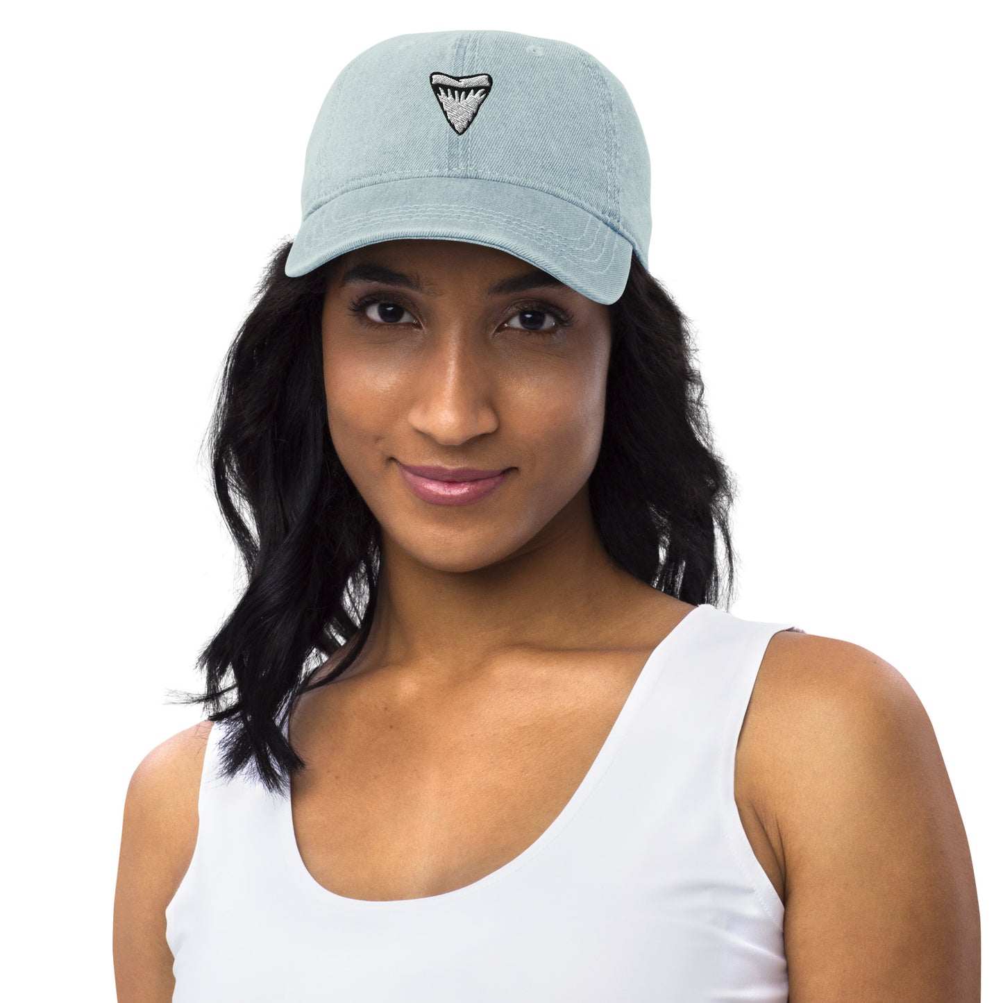 Denim Hat | Embroidered Shark Tooth