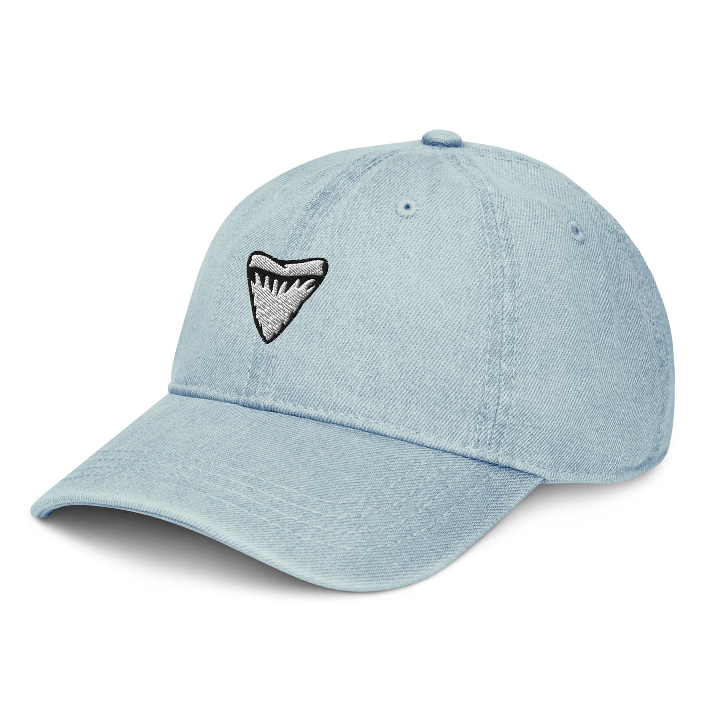 Denim Hat | Embroidered Shark Tooth