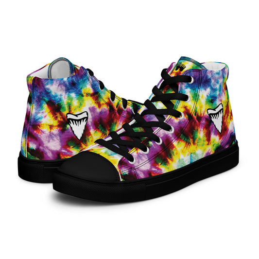 Men’s High Top Canvas Beach Shoes | Tie Dye | Shark Tooth