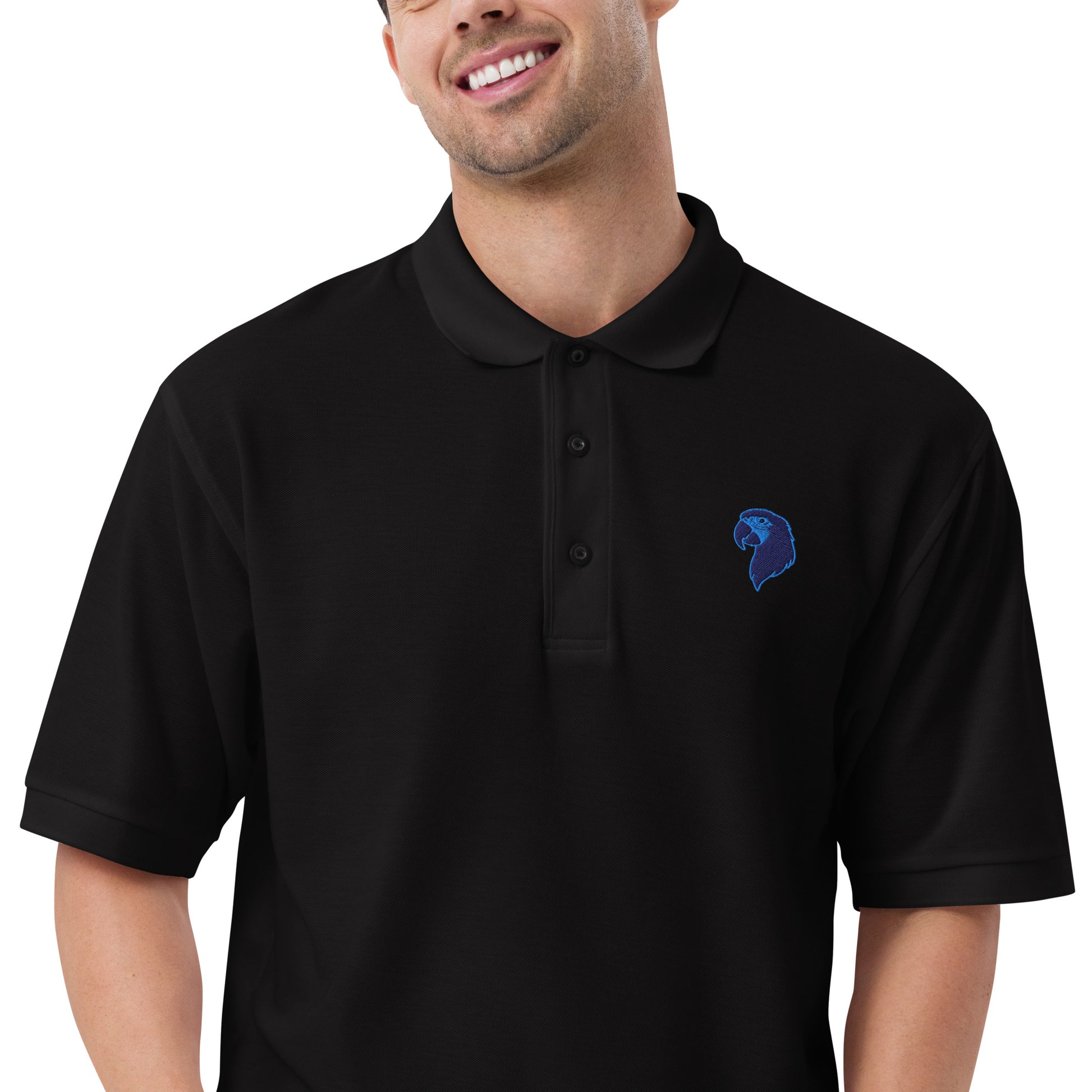 Men's Premium Polo | Embroidered Parrot Head