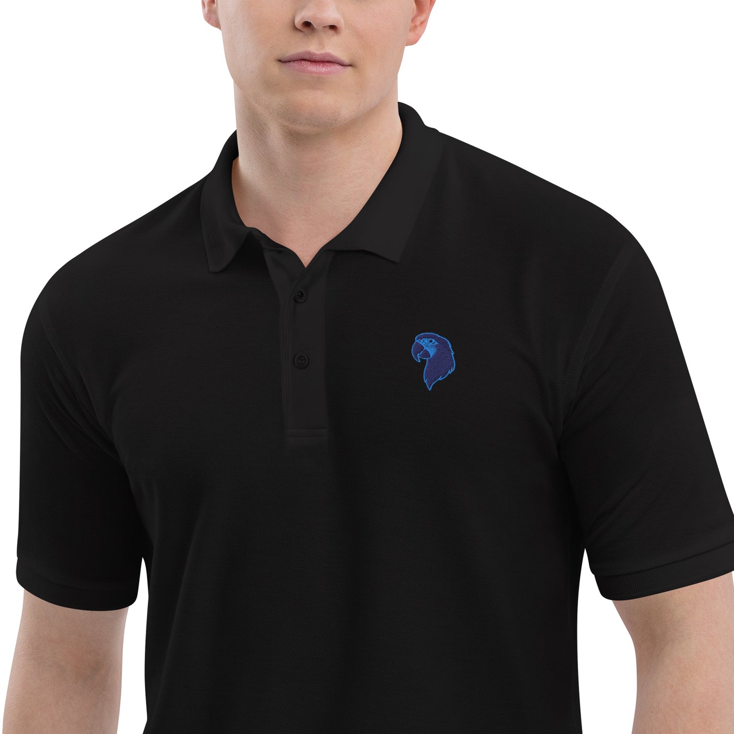 Men's Premium Polo | Embroidered Parrot Head