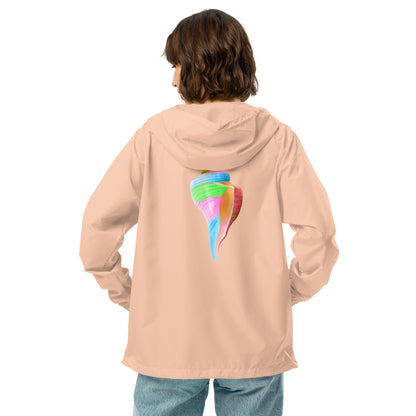 Unisex lightweight zip up windbreaker | Seashell Print