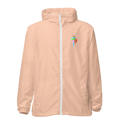 Unisex lightweight zip up windbreaker | Seashell Print